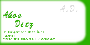 akos ditz business card
