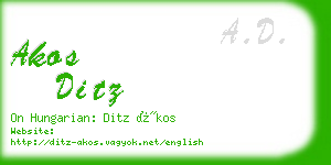 akos ditz business card